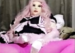 Female Mask Sissy Cums