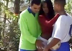 Horny latina seduces 2 jocks