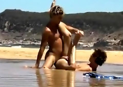Boyfriends enjoy sex on the beach