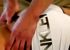 Trystan Bull gets massaged