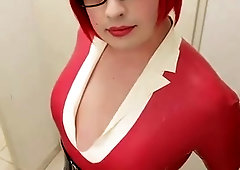 Crossdresser Spandex Nurse & Harness