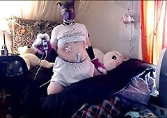 Diapered pup vibe session with Miss Lacy Duval