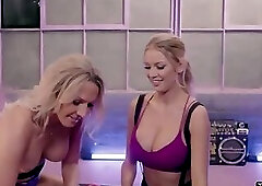 Kenzie Taylor strokes ts Kayleigh Coxx shecock and gets fucked