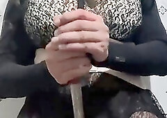 Seductive Shemale Maid Teases with Her Big Ass and Mop