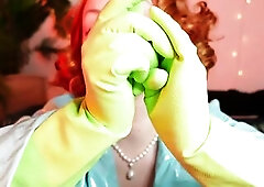 Solo sexy masturbation - mother I'd like to fuck in household GLOVES fetish movie scene