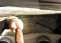 banging my fleshlight with my large dong until I cum on it.