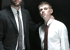 Twink gets ass spanked and hard drilled in a kinky gay game