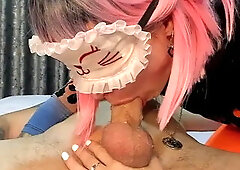 She Gave Me Blowjob with a Lot of Spit and then I Cum in Her Mouth