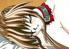 Anime trio with tranny