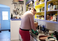 Domestic God Mode: Doing The Dishes In My Underwear