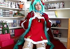 Miku's X-rated Christmas with a fake penis preview