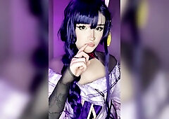 Femboy cosplayer teases with a schlong