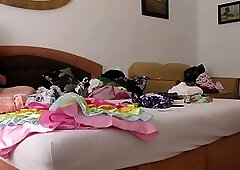 Onesie bikini or lingerie haul style clothing changes. Not much action but still can pump the