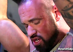 Queer Restrain bondage Muscle Dude Bound And Blown Stiff By 2 Folks Dominic Pacifico Sebastian Keys