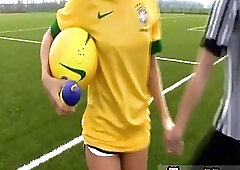 Teen babysitter banged Brazilian player plowing the referee