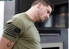 Leather harness bottom barebacked in asshole by top BF