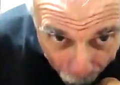 Old daddy give me blowjob and eat my cum 3