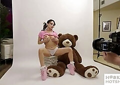 BTS - Aviana Violet Shows Off Her Large Tits During Her Shoot!