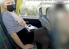 Sexually Excited mother I'd like to fuck got her crossed legs climax in a public bus near other people.