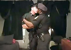 Two inter policemen drill each other