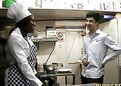 Chef Lola has hired Jack to be a stripped waiter to encourage greater quantity honeys into her restaurant. This babe gets him to disrobe off in the ki