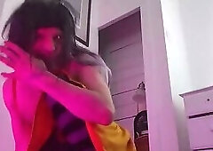 Sheer showing off her bulging little ass