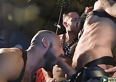 MachoFactory: Group Of Fugitives Get Caught In A Wild Bareback Fetish Party
