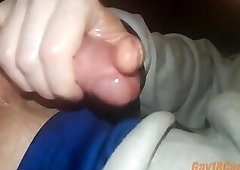 Teen Stroking His Cock with Lots of Precum and Cumming