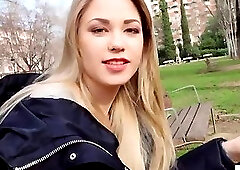 Russian babe sucks dick for cash