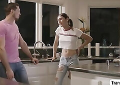 TBabe Natalie tries standing doggystyle