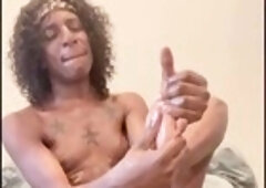 Solo backdoor pleasure session with sex toy and lube