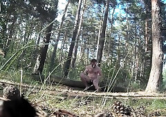 Caught Masturbating In The Woods