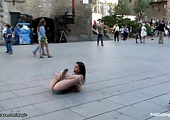 Spanish hottiewalked in crowded streets