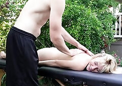 Mitch and I wanted to do exposed massages outdoor in the worthy evening air, and things got spicy! This guy ended up getting me slutty so I deepthroat
