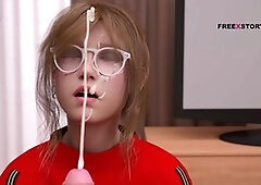 Mary gives John a handjob and sucks his cock for the final fun at Dusk Light Manor