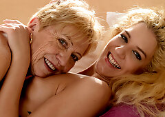 Kinky Grandma licking Monique Woods's teen beaver