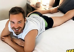 POV fucking session featuring two big-dicked amateur studs