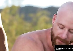 RAGING STALLION - Bearded Studs Get Wet Then Fuck - Boe Buries His Big Cock in Brody