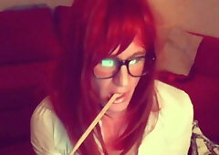 Valerie Wanks gigantically thick black cock in pantyhose