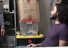 Handsome thief strips before naughty officer bareback