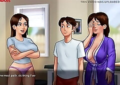 Summertime Saga Part 23 By DarkCookie - Hot milf caught him masturbating right in Her Bed and help