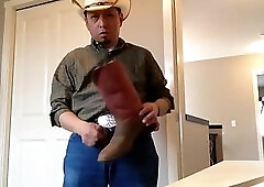Mexican cowboy loves his boots