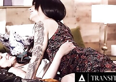TRANSFIXED - Eva Maxim Shows Charlotte Sins How Well Trans Beauties Can Screw Cis Lesbian Babes!