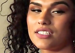 Bald stud blows a shemale and anally rails her hard