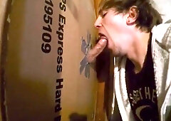 Twink takes the cum in his mouth at homemade GH swallows