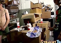 Skinny straight twinks jerk off together and cum on food