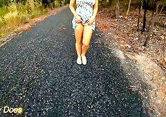 Amateur wife flashes her side boob on a park bench then sucks off a stranger before taking a creampie in broad daylight