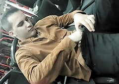 Guy Showing Balls In Bus