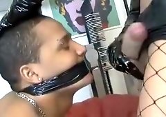 Tart And tranny In slaverinant-bitchtion threesome movie