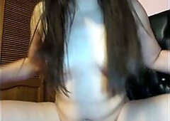 Reverse cowgirl with a large, round butt, angel with cat ears